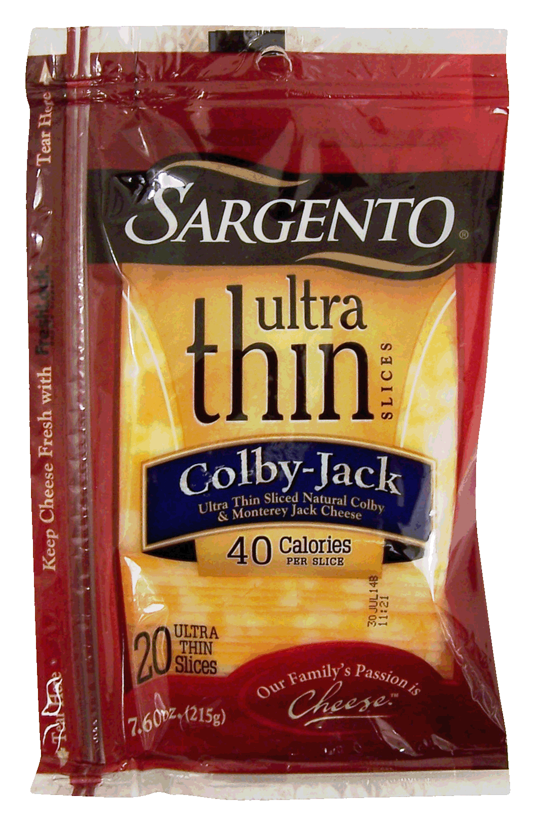 Sargento(R) Ultra Thin sliced natural colby & monterey jack cheese, 40 calories per slice, 20 slices Full-Size Picture